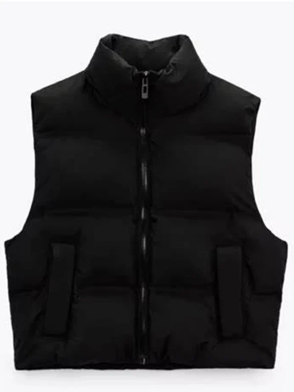 Wednesday Addams Black Puffer Vest