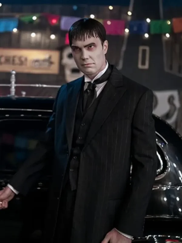 Wednesday Lurch Black Stripped Coat