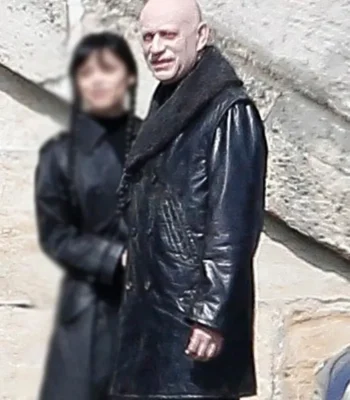 Wednesday S03 Uncle Fester Leather Coat