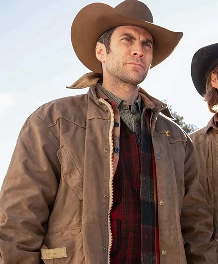 Wes Bentley Yellowstone Shirt Style Tan Brown Jacket Wes Bentley Yellowstone Shirt Style Tan Brown Jacket