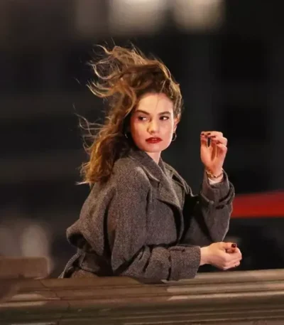 What’s Love Got to Do with It Lily James Brown Coat