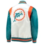 White-Aqua Miami Dolphins Retro The All-American Jacket