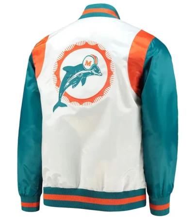 White-Aqua Miami Dolphins Retro The All-American Jacket