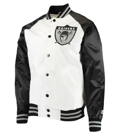 White-Black Las Vegas Raiders Clean Up Throwback Jacket