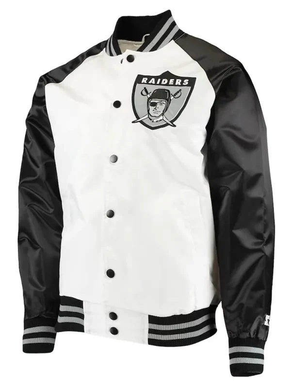White-Black Las Vegas Raiders Clean Up Throwback Jacket