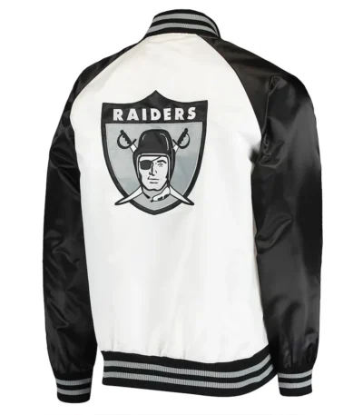 White-Black Las Vegas Raiders Clean Up Throwback Jacket