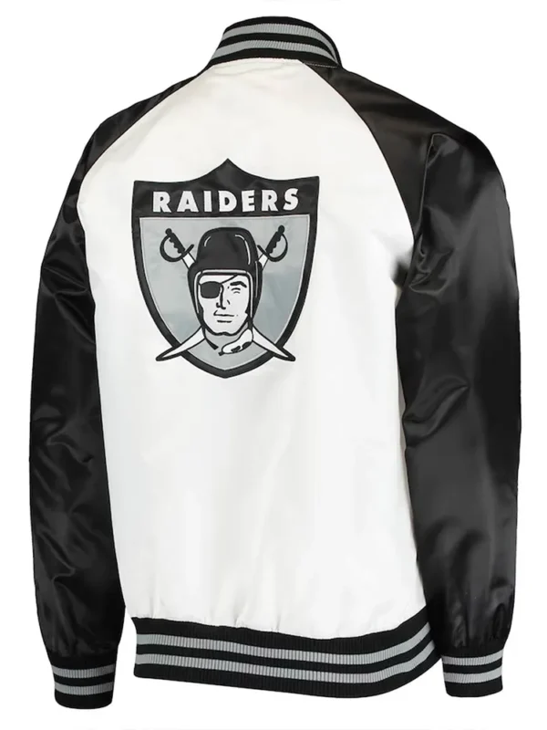 White-Black Las Vegas Raiders Clean Up Throwback Jacket