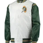 White-Green Green Bay Packers Historic Renegade Satin Jacket