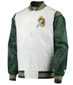 White-Green Green Bay Packers Historic Renegade Satin Jacket