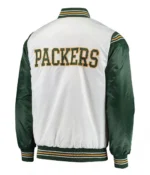 White-Green Green Bay Packers Historic Renegade Satin Jacket