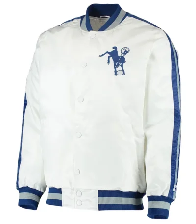 White Indianapolis Colts White Team III Satin Jacket
