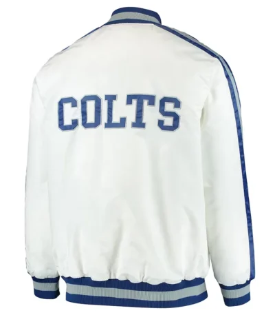 White Indianapolis Colts White Team III Satin Jacket