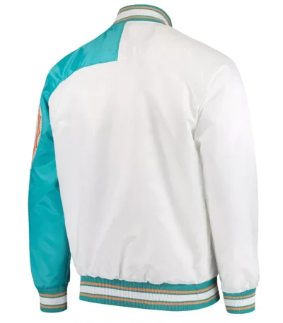 White Miami Dolphins Start of Season Retro Satin Jacket