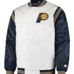 White/Navy Indiana Pacers Renegade Satin Jacket