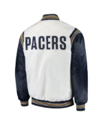 White/Navy Indiana Pacers Renegade Satin Jacket