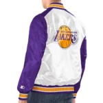 White Purple Los Angeles Lakers Renegade Varsity Satin Jacket