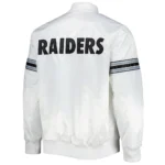 White The Power Forward Las Vegas Raiders Satin Full-Snap Jacket