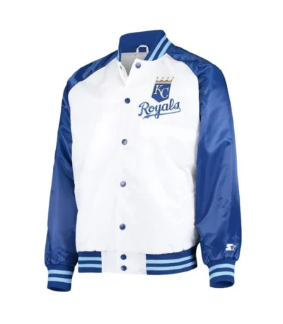 White/Royal Kansas City Royals Clean-Up Hitter Jacket