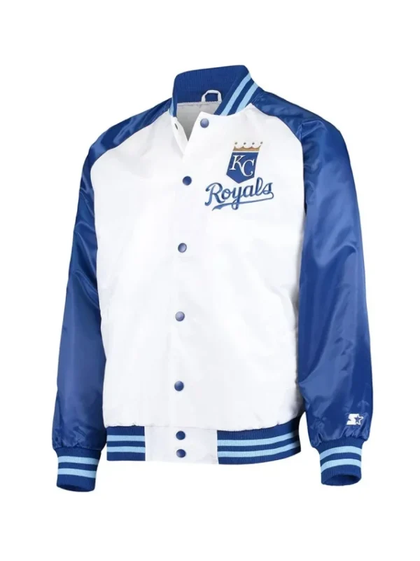 White/Royal Kansas City Royals Clean-Up Hitter Jacket