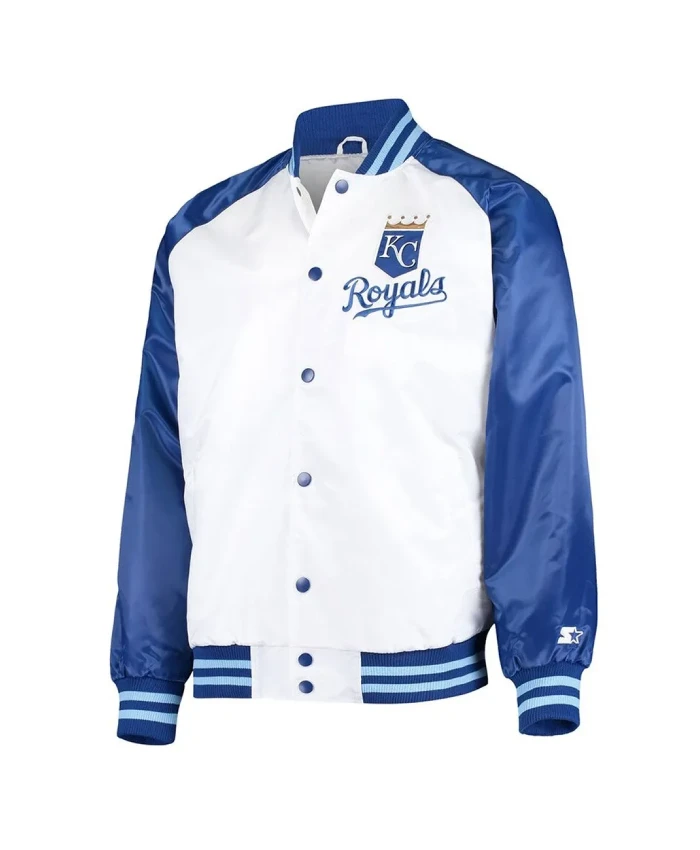White/Royal Kansas City Royals Clean-Up Hitter Jacket White/Royal Kansas City Royals Clean-Up Hitter Jacket