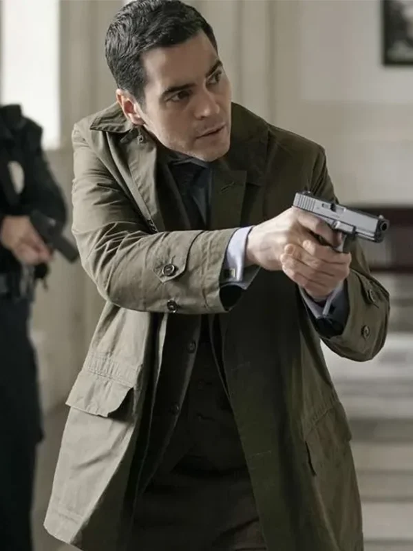 Will Trent S01 Ramón Rodríguez Green Cotton Coat