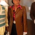 Will Trent S03 Amanda Wagner Brown Leather Blazer