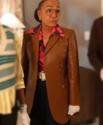 Will Trent S03 Amanda Wagner Brown Leather Blazer