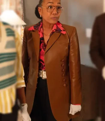 Will Trent S03 Amanda Wagner Brown Leather Blazer