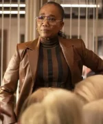 Will Trent S03 Amanda Wagner Brown Leather Blazer