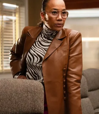 Will Trent S03 Amanda Wagner Brown Leather Blazer
