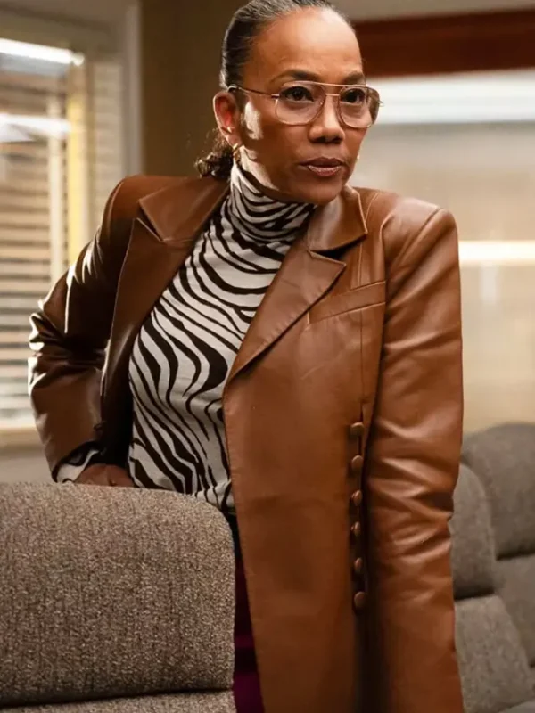 Will Trent S03 Amanda Wagner Brown Leather Blazer