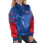 Women Detroit Pistons Red and Blue Jacket