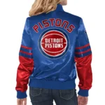 Women Detroit Pistons Red and Blue Jacket