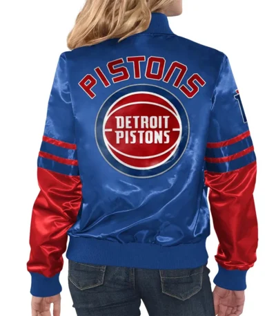 Women Detroit Pistons Red and Blue Jacket