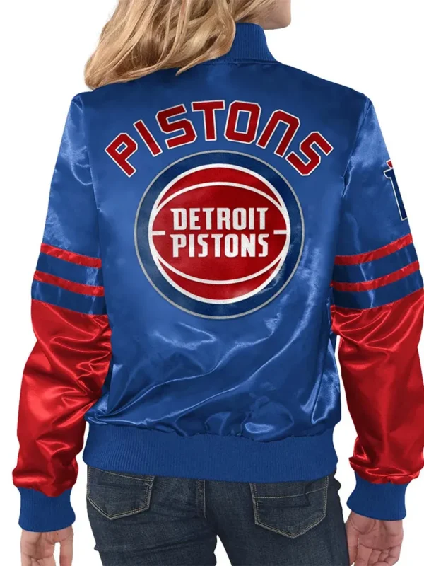 Women Detroit Pistons Red and Blue Jacket
