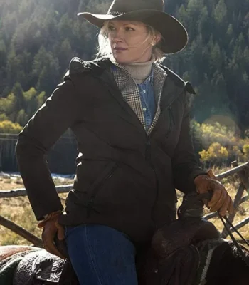 Women Yellowstone Evelyn Dutton Brown Cotton Hooded Jacket
