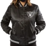 Womens Raiders Las Vegas Satin Starter Jacket