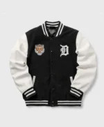Wordmark Detroit Tigers Black and White Varsity Jacket