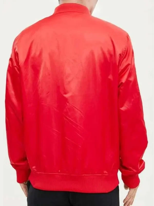 LA Angels Wordmark Red Satin Jacket