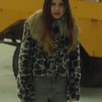 Wynonna Earp Waverly Leopard Grey Fur Jacket