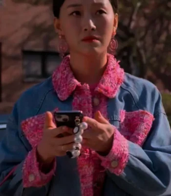 XO, Kitty 2023 Gia Kim Denim Blue Jacket