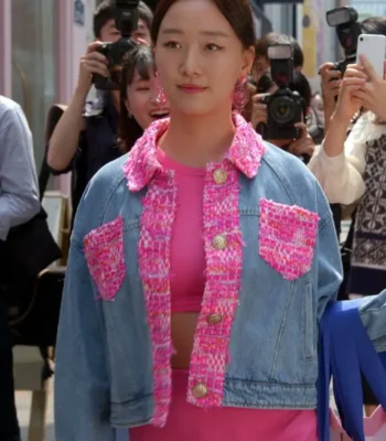 XO, Kitty 2023 Gia Kim Denim Blue Jacket