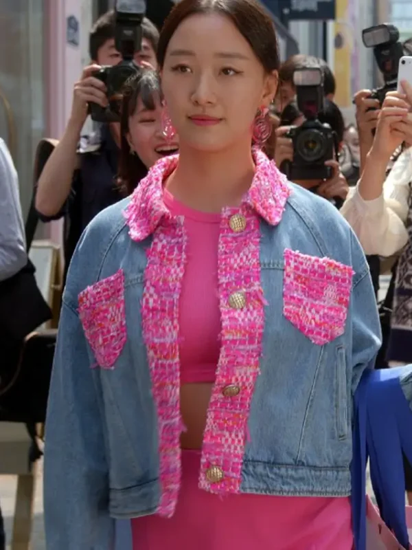 XO, Kitty 2023 Gia Kim Denim Blue Jacket