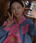 XO, Kitty 2023 Gia Kim Denim Blue Jacket