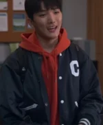 XO Kitty 2023 Minyeong Choi Varsity Black Jacket