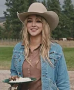 Yellowstone Hassie Harrison S04 EP04 Blue Trucker Jacket