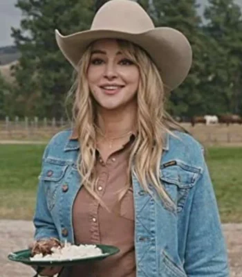 Yellowstone Hassie Harrison S04 EP04 Blue Trucker Jacket
