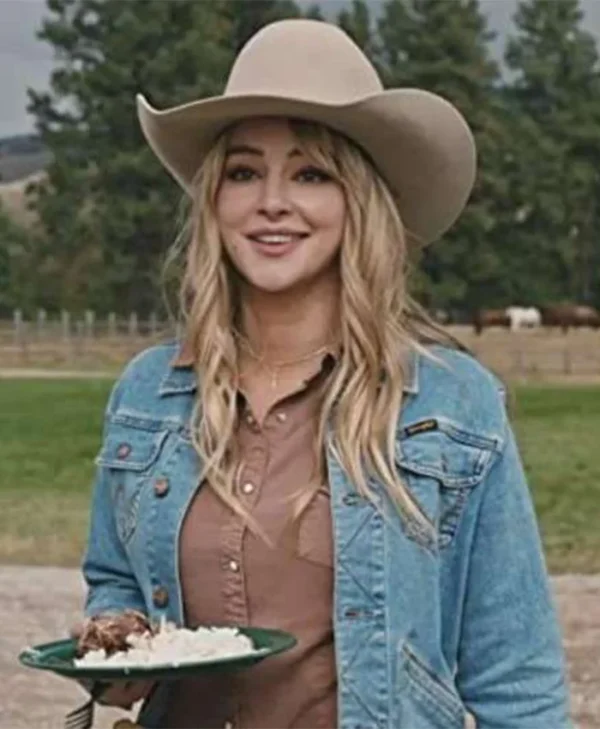 Yellowstone Hassie Harrison S04 EP04 Blue Trucker Jacket