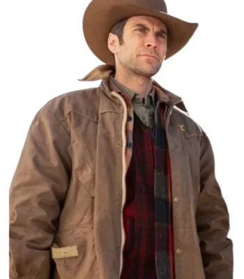 Yellowstone Jamie Dutton Mens Quilted Brown Jacket