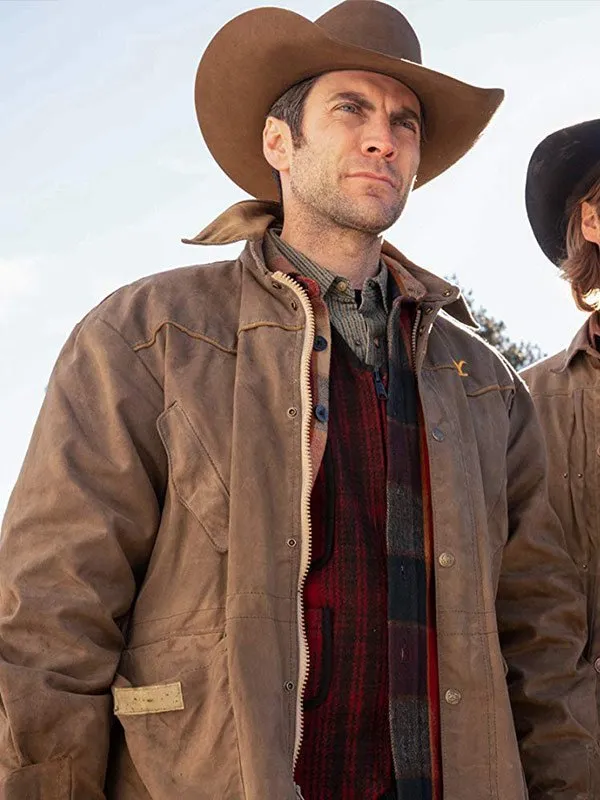 Yellowstone Jamie Dutton Mens Quilted Brown Jacket Yellowstone Jamie Dutton Mens Quilted Brown Jacket
